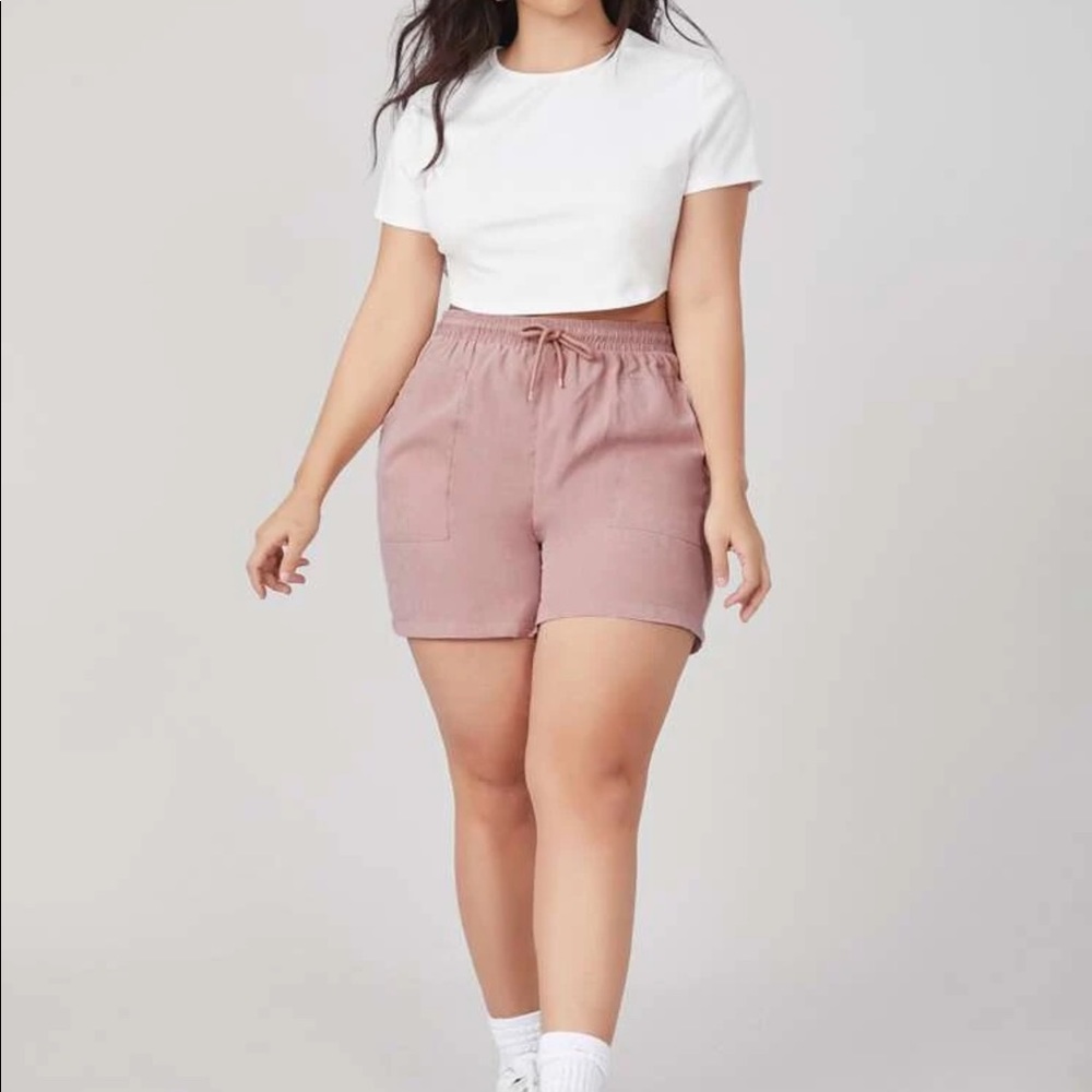 SHEIN basics plus solid pocket front short 💖
